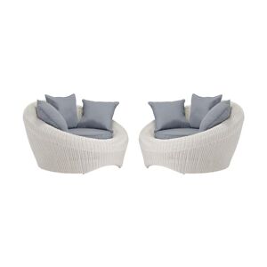 MYLIA Lot de 2 fauteuils de jardin en résine tressée écru - WHITEHEAVEN de MYLIA