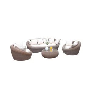 MYLIA Salon de jardin en résine tressée caramel: canapé, 2 fauteuils et table basse - WHITEHEAVEN de MYLIA