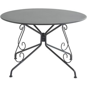 MYLIA Table de jardin D.120 cm en métal façon fer forgé - Anthracite - GUERMANTES de MYLIA