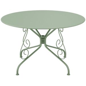 MYLIA Table de jardin D.120 cm en métal façon fer forgé - Vert amande - GUERMANTES de MYLIA