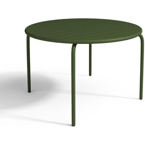 MYLIA Table ronde de jardin D.110cm en métal - Kaki - MIRMANDE de MYLIA