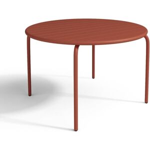 MYLIA Table ronde de jardin D.110cm en métal - Terracotta - MIRMANDE de MYLIA