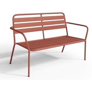 MYLIA Banc de jardin en métal - Terracotta - MIRMANDE de MYLIA