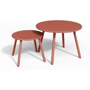 MYLIA Tables gigognes de jardin en métal - Terracotta - MIRMANDE de MYLIA