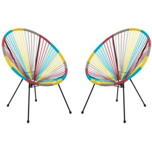 MYLIA Lot de 2 fauteuils de jardin en fils de résine tressés - Multicolore - ALIOS III de MYLIA