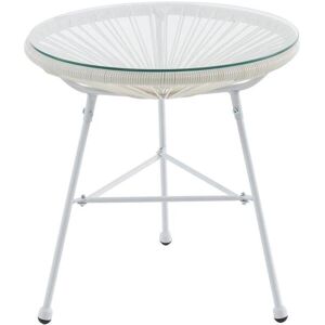 MYLIA Table de jardin en fils de résine tressés - Blanc - ALIOS III de MYLIA