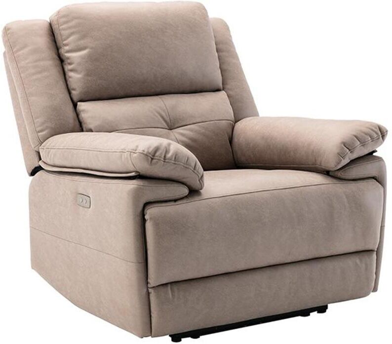 Vente-unique Fauteuil relax électrique en tissu taupe DOLENE