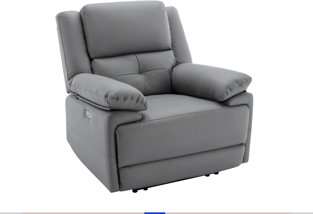 Vente-unique Fauteuil relax électrique en tissu gris DOLENE