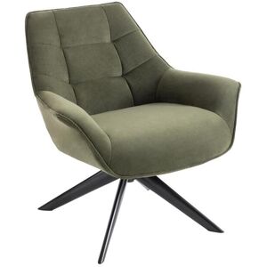 Vente-unique Fauteuil pivotant en tissu vert olive CANATO