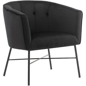 Vente-unique Fauteuil cabriolet en velours FAKART - Noir