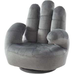 Vente-unique Fauteuil main enfant pivotant en velours CATCHY - Anthracite