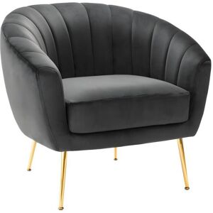 Vente-unique Fauteuil cabriolet en velours PABLITO - Anthracite