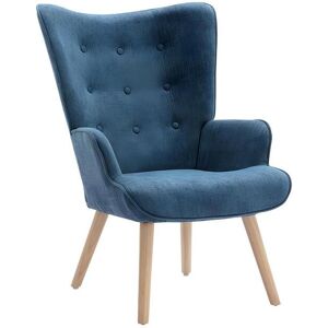 Vente-unique Fauteuil en tissu bleu VATELY