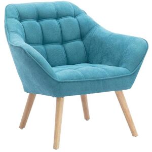 Vente-unique Fauteuil en tissu bleu CASERTA