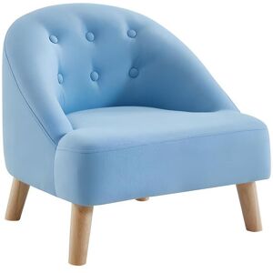 Vente-unique Fauteuil pour enfant en tissu 100% coton MAGGIE - Bleu pastel