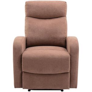 Vente-unique Fauteuil relax en tissu marron EVELYN