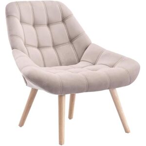 Vente-unique Fauteuil en velours beige LUOSTO