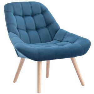 Vente-unique Fauteuil en velours bleu canard LUOSTO