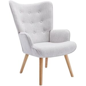 Vente-unique Fauteuil en tissu gris clair VATELY