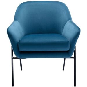 Vente-unique Fauteuil en velours bleu canard CERITA