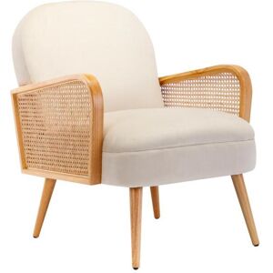 Vente-unique Fauteuil en velours beige ONANI