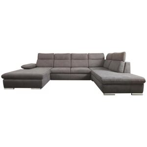 Vente-unique Canapé d'angle gauche panoramique convertible en tissu anthracite SUNTER II