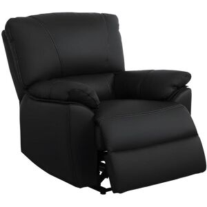 Vente-unique Fauteuil relax électrique en cuir MARCIS - Noir