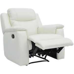 Vente-unique Fauteuil relax EVASION en cuir - blanc ivoire