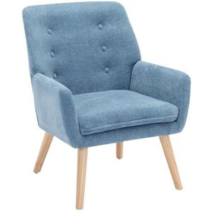 Vente-unique Fauteuil en tissu bleu SERINO