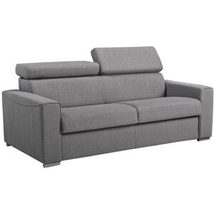 Vente-unique Canapé 3 places convertible express en tissu gris - Couchage 140 cm - Matelas 14 cm VIZIR