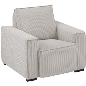 Vente-unique Fauteuil relax électrique en velours côtelé beige AMELIO