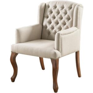 Vente-unique Fauteuil bergère en tissu PARUNA - Beige