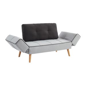 Vente-unique Canape convertible clic-clac en tissu EBATY II - Gris clair et anthracite