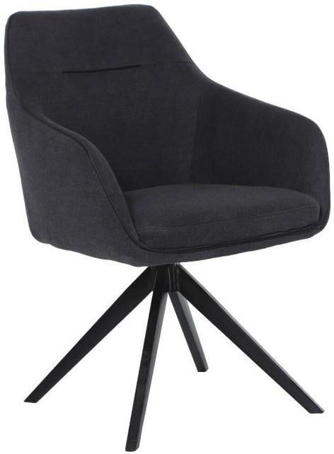 Chaise pivotante MUSE - Avec accoudoirs - Tissu - Anthracite de Maison Céphy