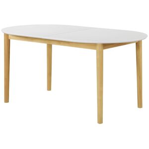 Vente-unique Table à manger extensible ELVINE - 4 à 6 couverts - MDF - Blanc & Naturel