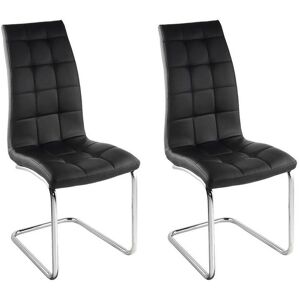 Vente-unique Lot de 2 chaises NADYA - Simili - Noir