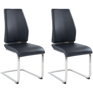 Vente-unique Lot de 2 chaises SALMA - Simili - Noir