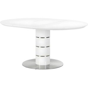 Vente-unique Table à manger extensible - 4 à 6 couverts - MDF et métal inoxydable - Blanc laqué - CUSCO