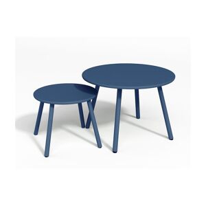 MYLIA Tables gigognes de jardin en métal - Bleu nuit - MIRMANDE de MYLIA