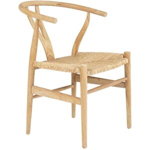 Vente-unique Chaise en teck et paille - Naturel - POGIANA