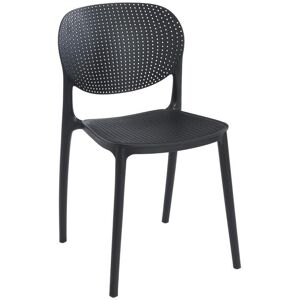 Vente-unique Chaise empilable en polypropylène - Noir - CARETANE