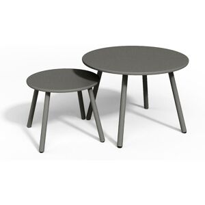 MYLIA Tables gigognes de jardin en métal - Gris foncé - MIRMANDE de MYLIA