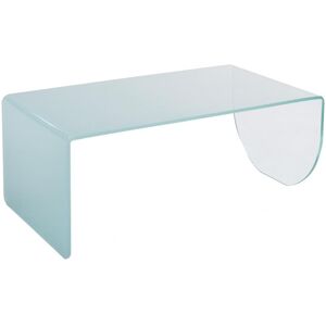 Vente-unique Table basse en verre trempé - Transparent et bleu - KINAMI