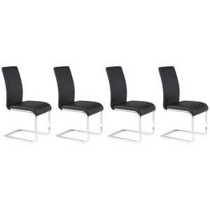 Vente-unique Lot de 4 chaises LIRICA - Simili noir