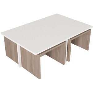 Vente-unique Tables basses gigognes - Blanc et naturel - LUDOVA