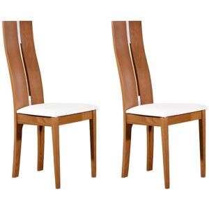 Vente-unique Lot de 2 chaises SALENA - Hêtre massif coloris chêne