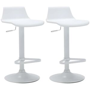 Vente-unique Lot de 2 tabourets de bar - Polypropylène - Coloris blanc - CALAS