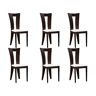 Vente-unique Lot de 6 chaises TIFFANY - Hêtre massif - Coloris : Wengé et blanc