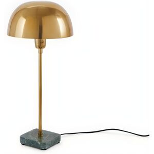 OZAIA Lampe à poser champignon style art déco AMANITE - marbre et fer - H. 52 cm - Doré