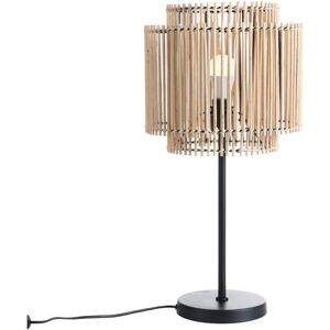 OZAIA Lampe à poser naturelle en bambou et métal noir - D.30 x H.60 cm - PARANA